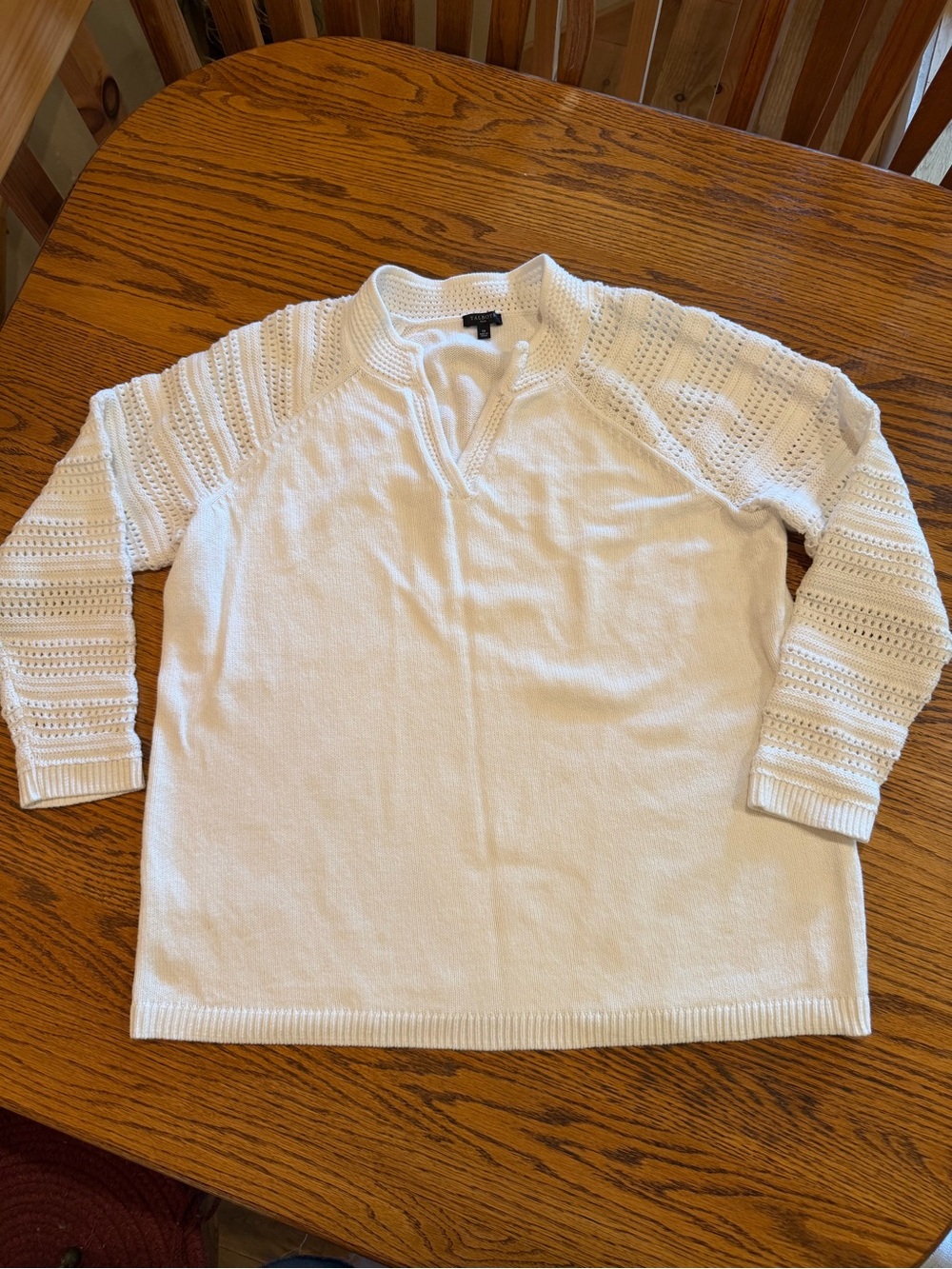 Talbots White Long Sleeve Sweater - 1X